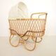 Vintage mid century rattan cradle
