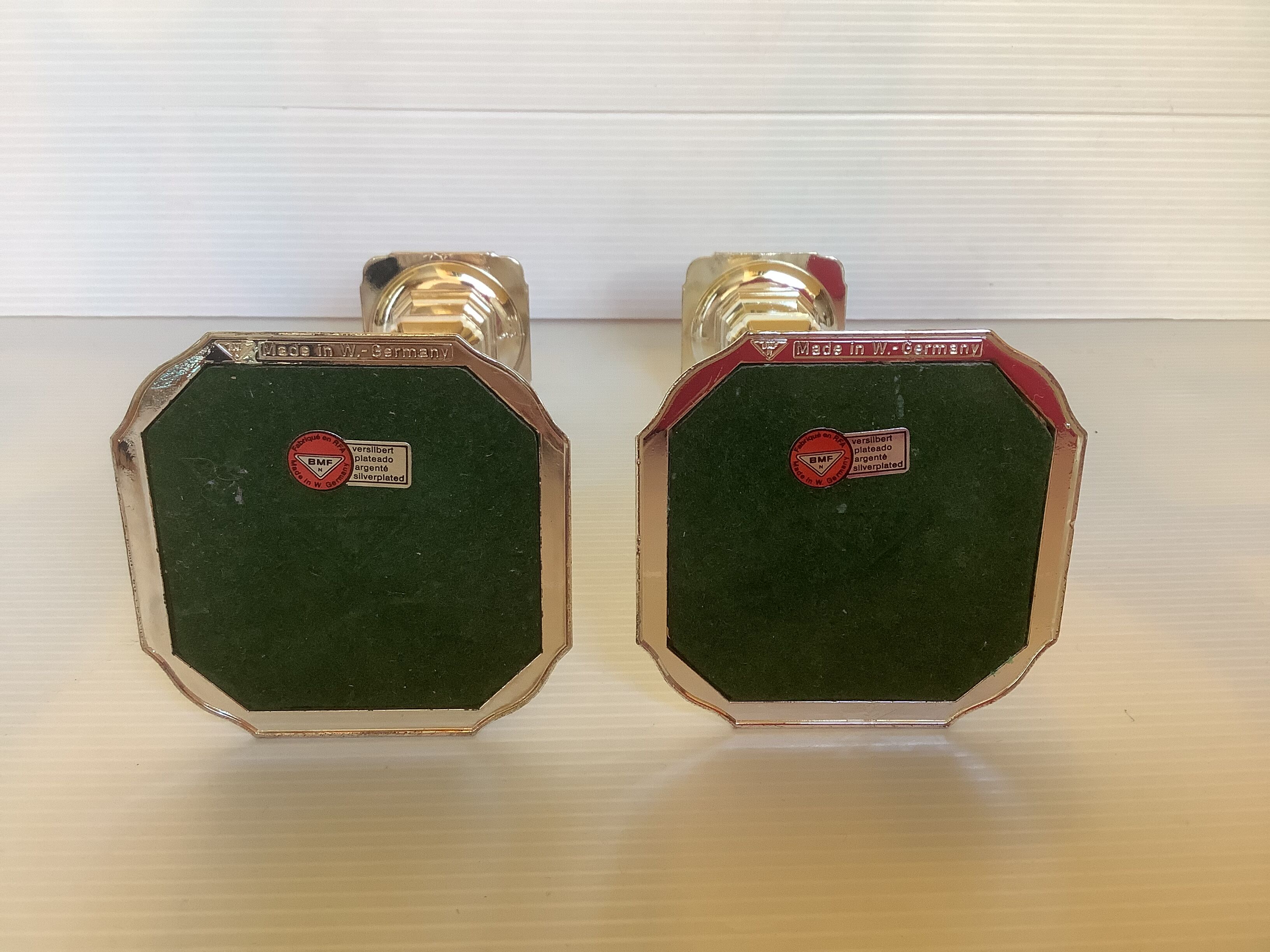 Pair of candlesticks silver metal W Germany