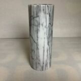 Roll vase in grey and white marble