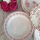Mismatched flat plates pink iron land lot X5 old French manufacture various