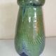 Vase vert et bleu en grès de Puisaye de Léon Pointu