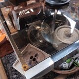 Coffee table metal smoked glasses