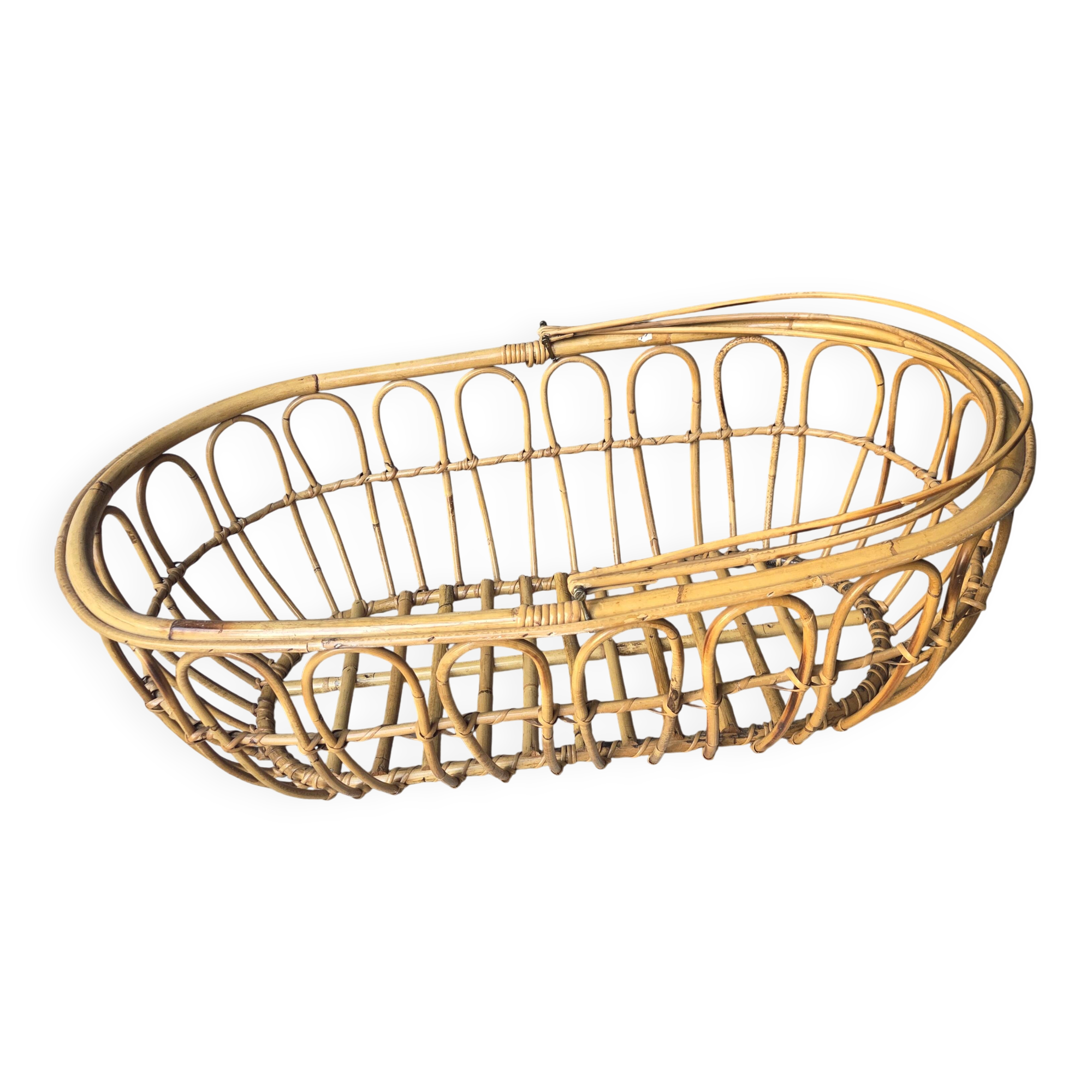 Vintage rattan cradle