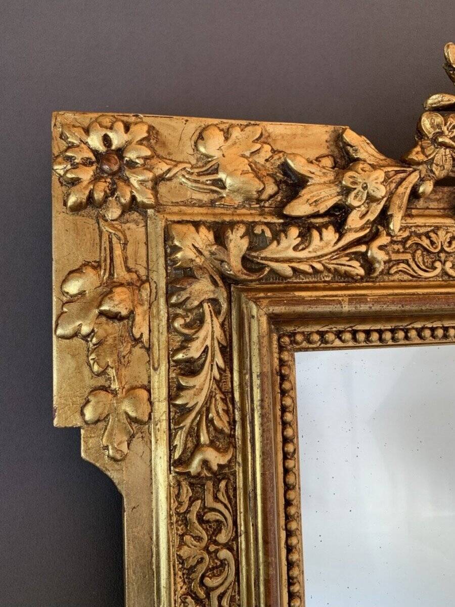 Louis XVI Style Carved Wood Gilded Mirror, 19th Century