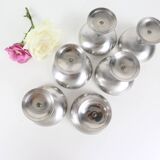 Set of 6 stainless steel bowls by Letang-Remy, vintage French, 1970s