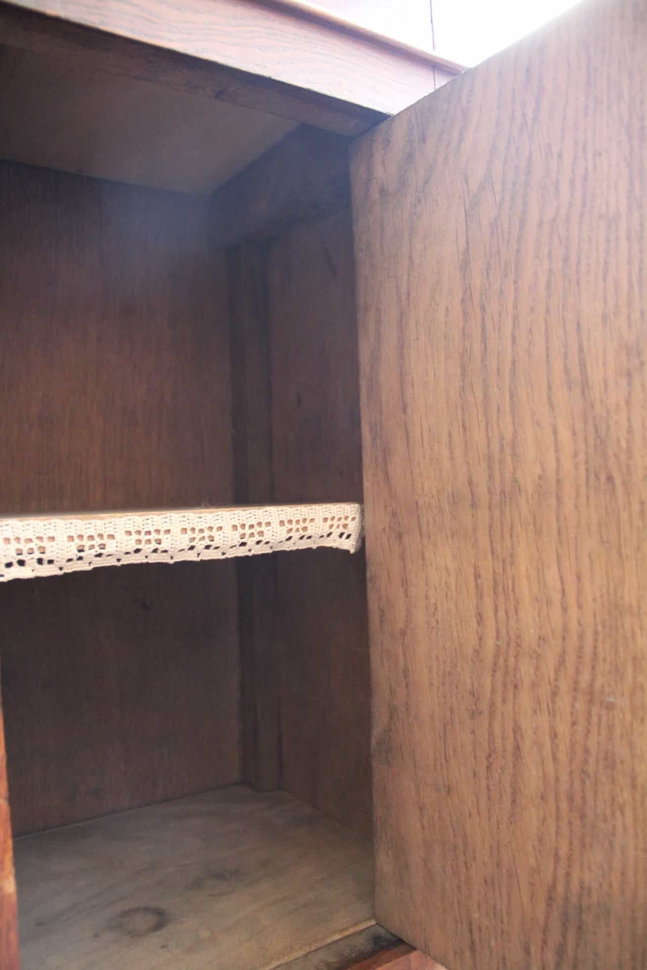 Louis Philippe period bedside or extra furniture in dark oak.
