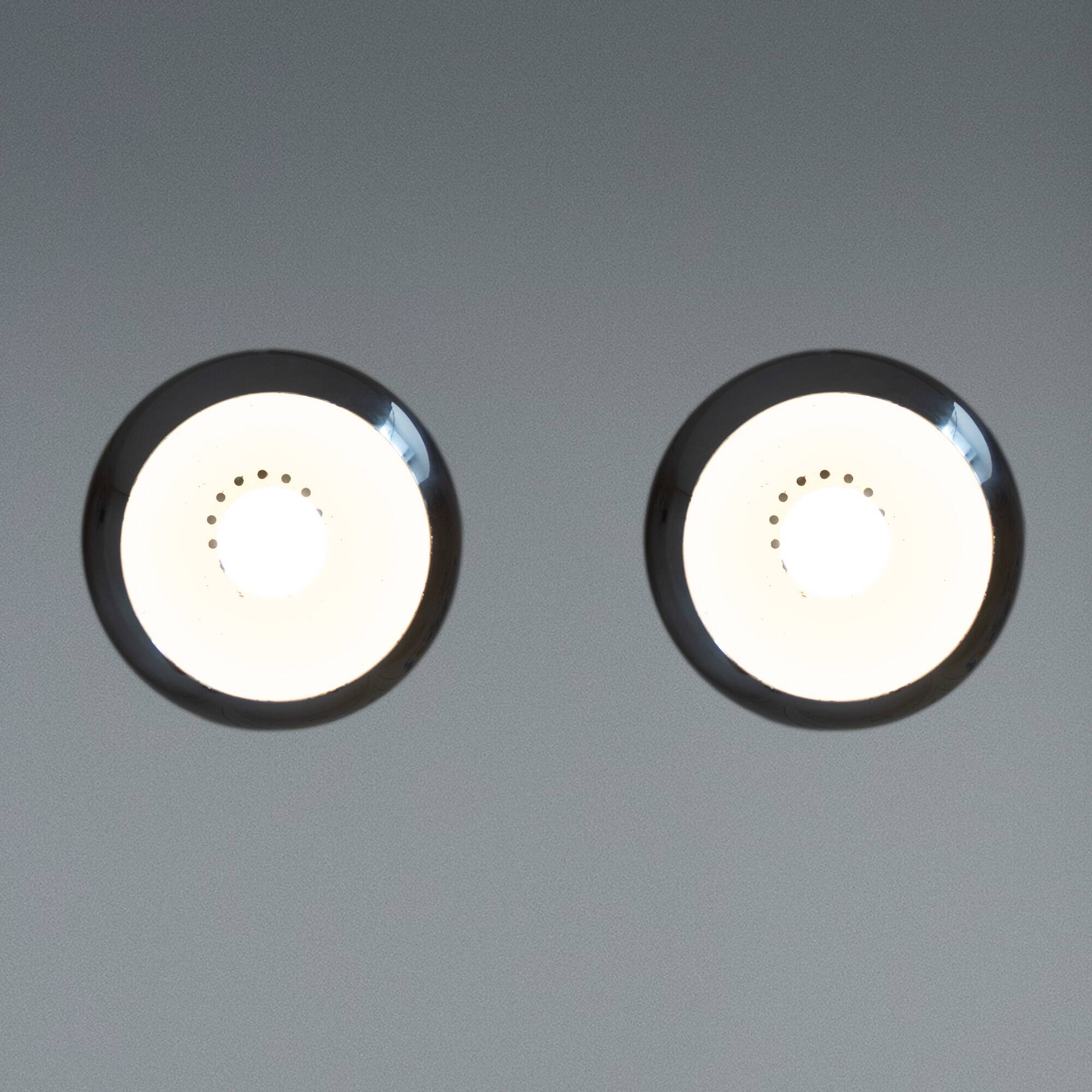 Mid - Century Modern Eye Ball Reggiani Pendant, Italy, Set of two