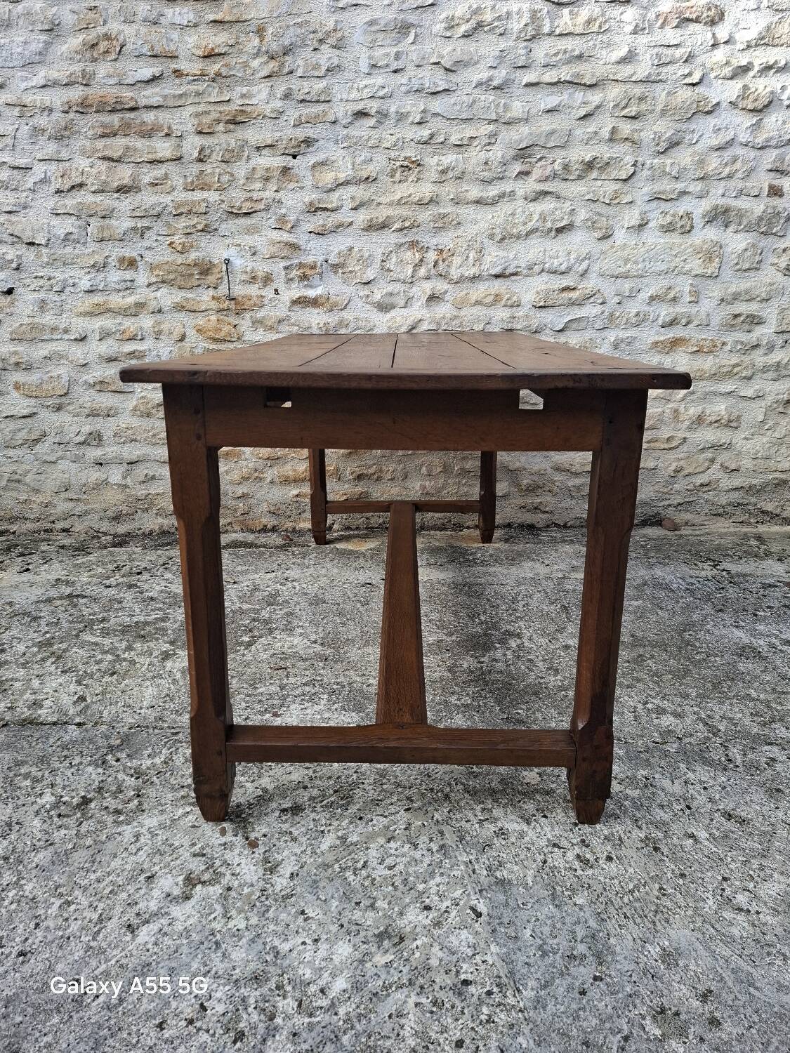 Extendable oak farmhouse table