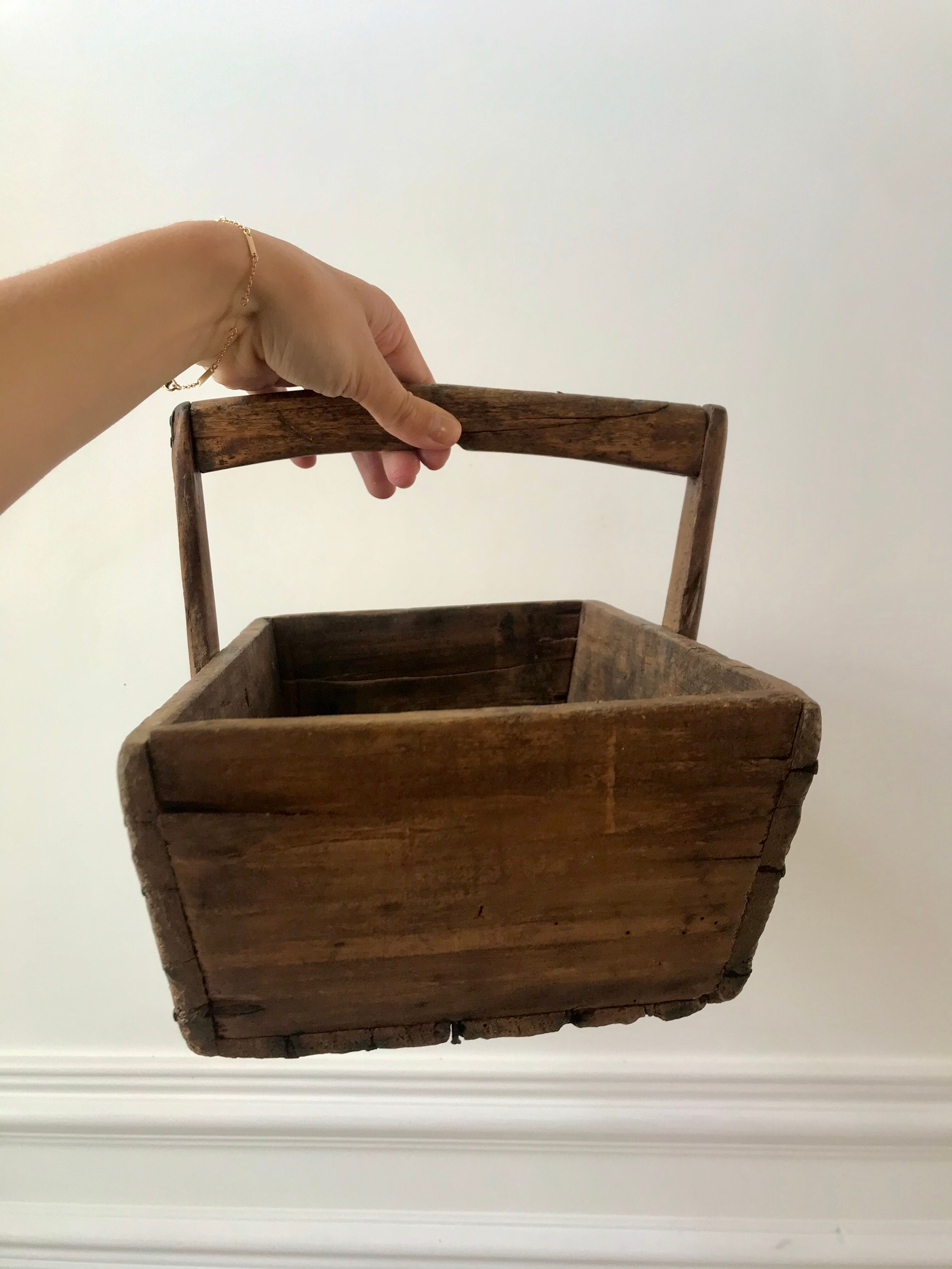 panier en bois ancien début XXème