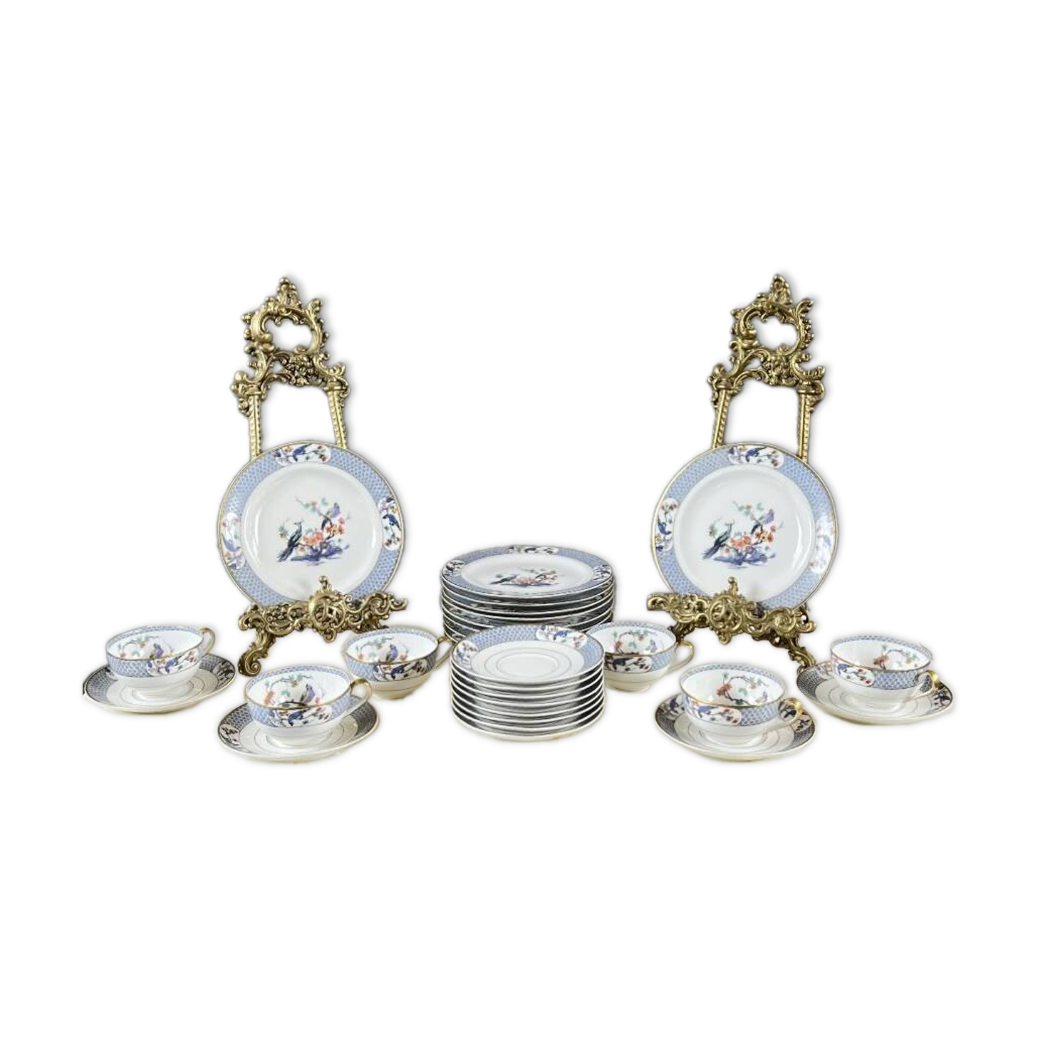 Service à thé/café 6 personnes en porcelaine de Haviland Limoges, XXe Siècle