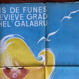 Affiche cinéma originale "Le Gendarme de Saint-Tropez" Louis de Funes 120x160cm 1966