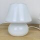 Pair of white opaline mushroom lamps