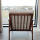 Vintage Danish boucle armchair with orange polka dots from the 1960s.