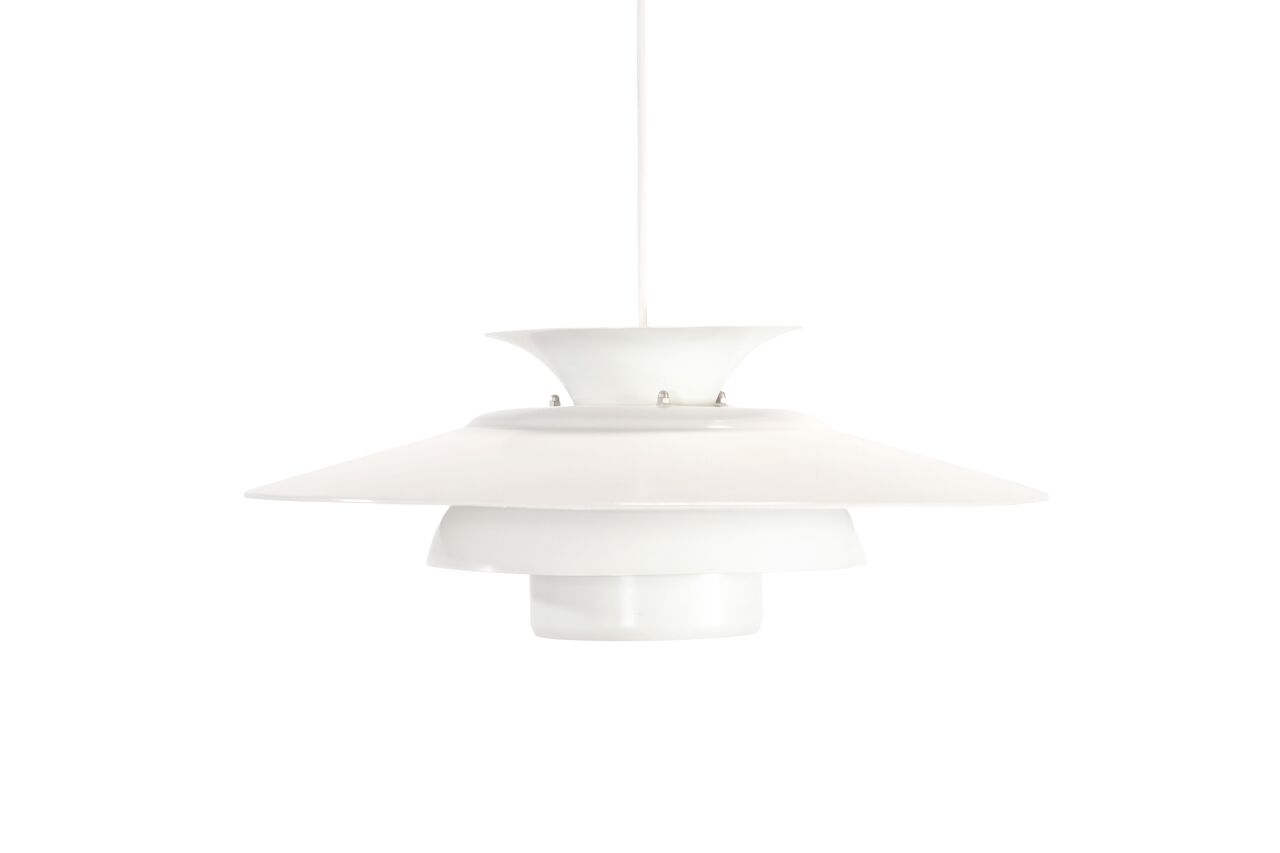 Suspension lamp Danish white design 1970