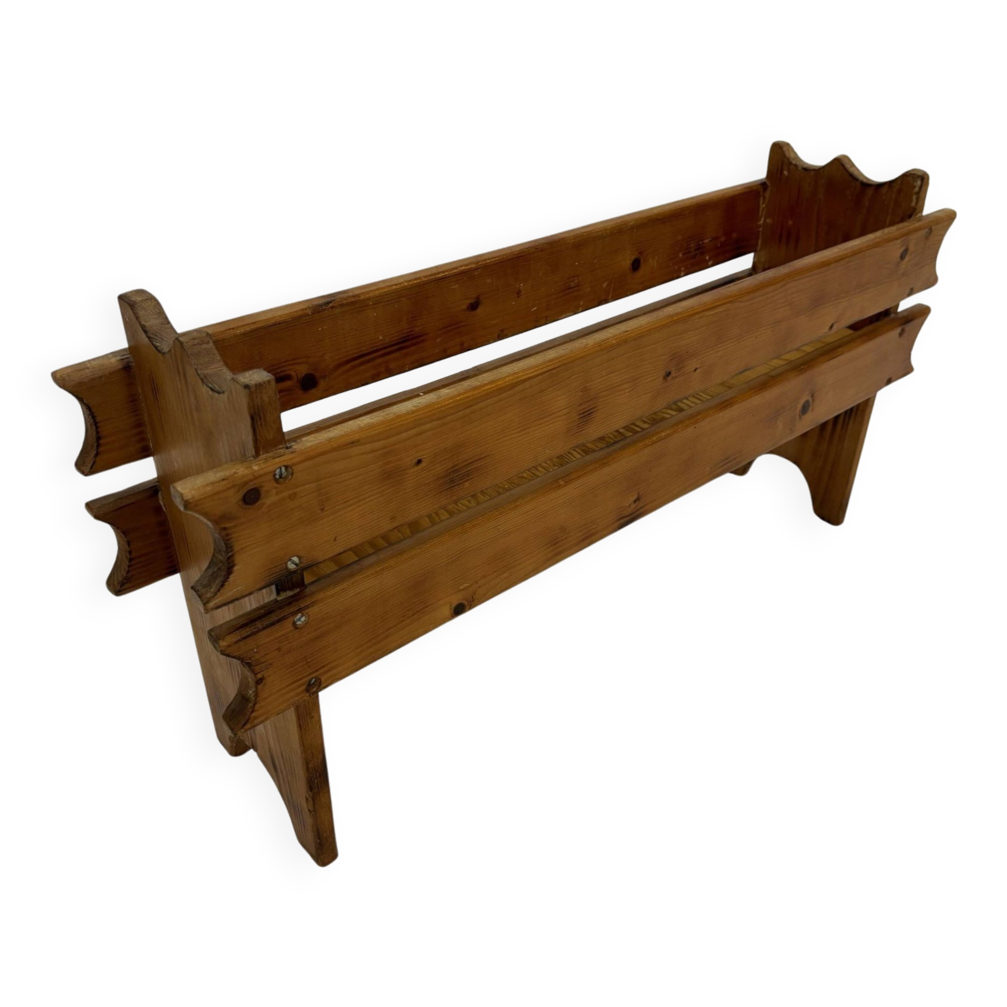 Vintage brutalist planter plant box sixties design wood