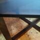 Table basse bois et verre fumé