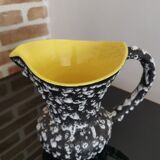 Large earthenware pitcher Vallauris Lunetta France ceramic design 60s