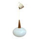 Suspension opaline et teck Louis Kalff