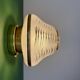 Vintage Art Deco globe wall/ceiling light in white, black, and gold glass.