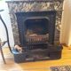 Old black marble fireplace