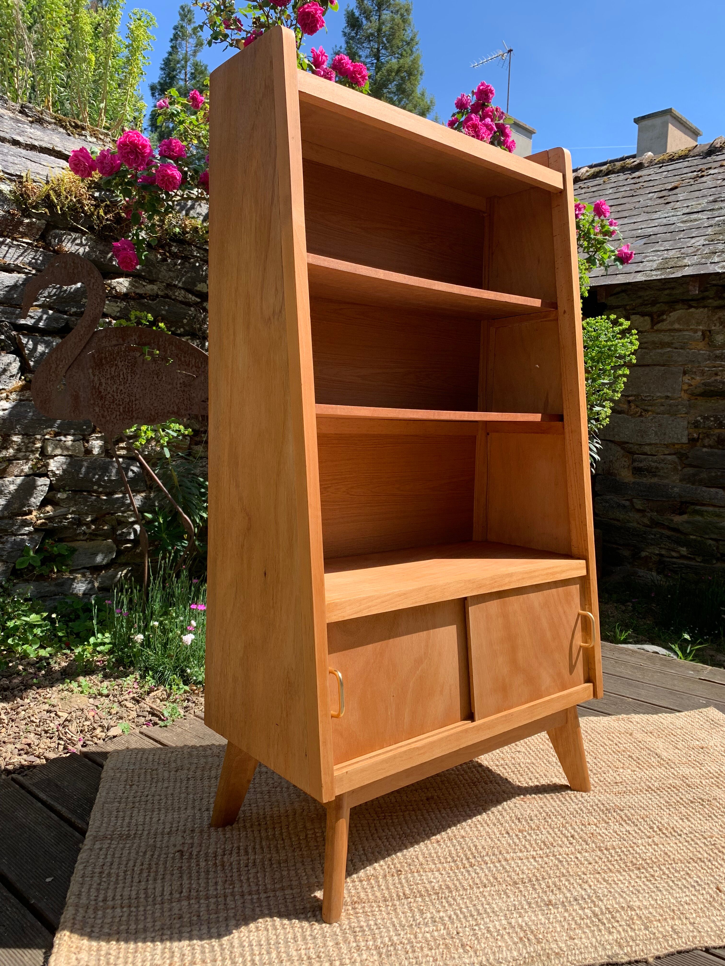 Vintage compass foot bookcase
