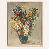 Colorful art déco flower bouquet, 53 x 68 cm
