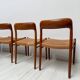 1950s set of 6 vintage Danish teak dining chairs No. 75 by Niels O. Møller