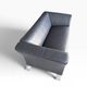 Rolf Benz 322 – Black 2-seater leather sofa