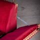 Knole Vintage Canapé in Red Velvet with Floral Cushions, 1950s
