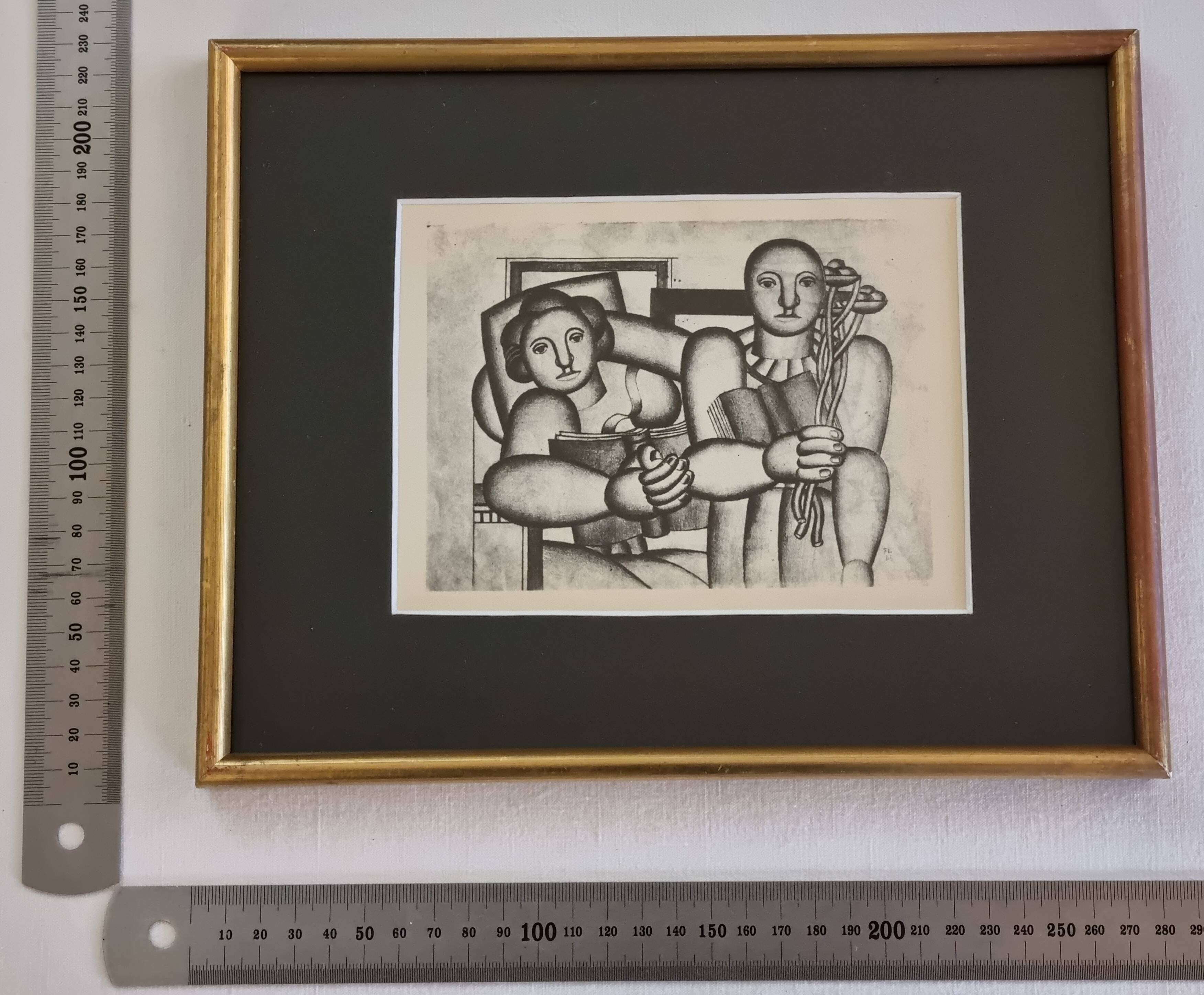 Fernand Léger, Framed typographic reproduction, gilt frame, 28 x 23 cm