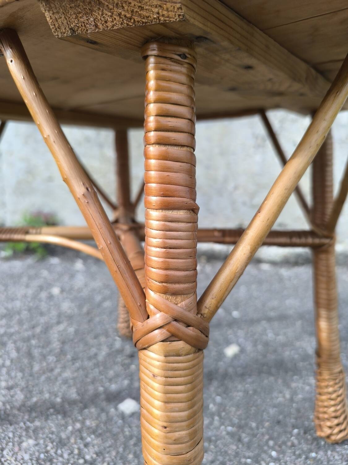 Wicker coffee table 1950