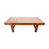 Vintage Mid century red mosaic coffee table by Juliette Belarti