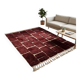 Beni Ouraine carpet in traditional custom-made wool, burgundy 1.5/2.5 m.