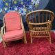 Pair of rattan chairs with cushions Audoux Minnet