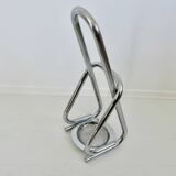 Chrome metal umbrella stand, space age, modernist, futuristic, 70's