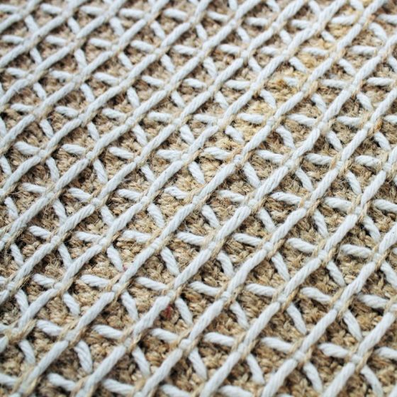 Beige jute and cotton rug 160 x 230 cm