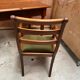 Wood and green velvet office chair