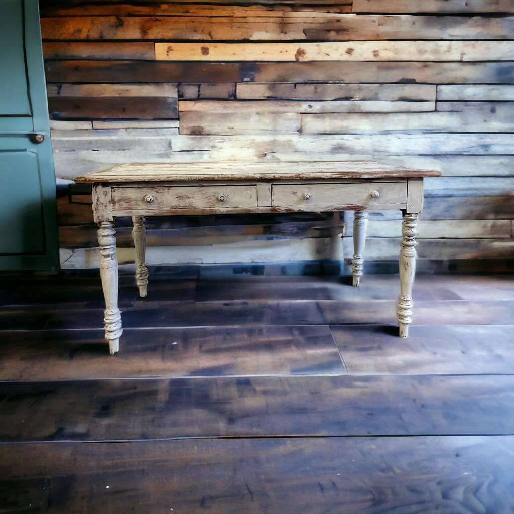 Brocante wooden farmhouse table / white / dining table