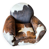 Fauteuils club en peau de vache
