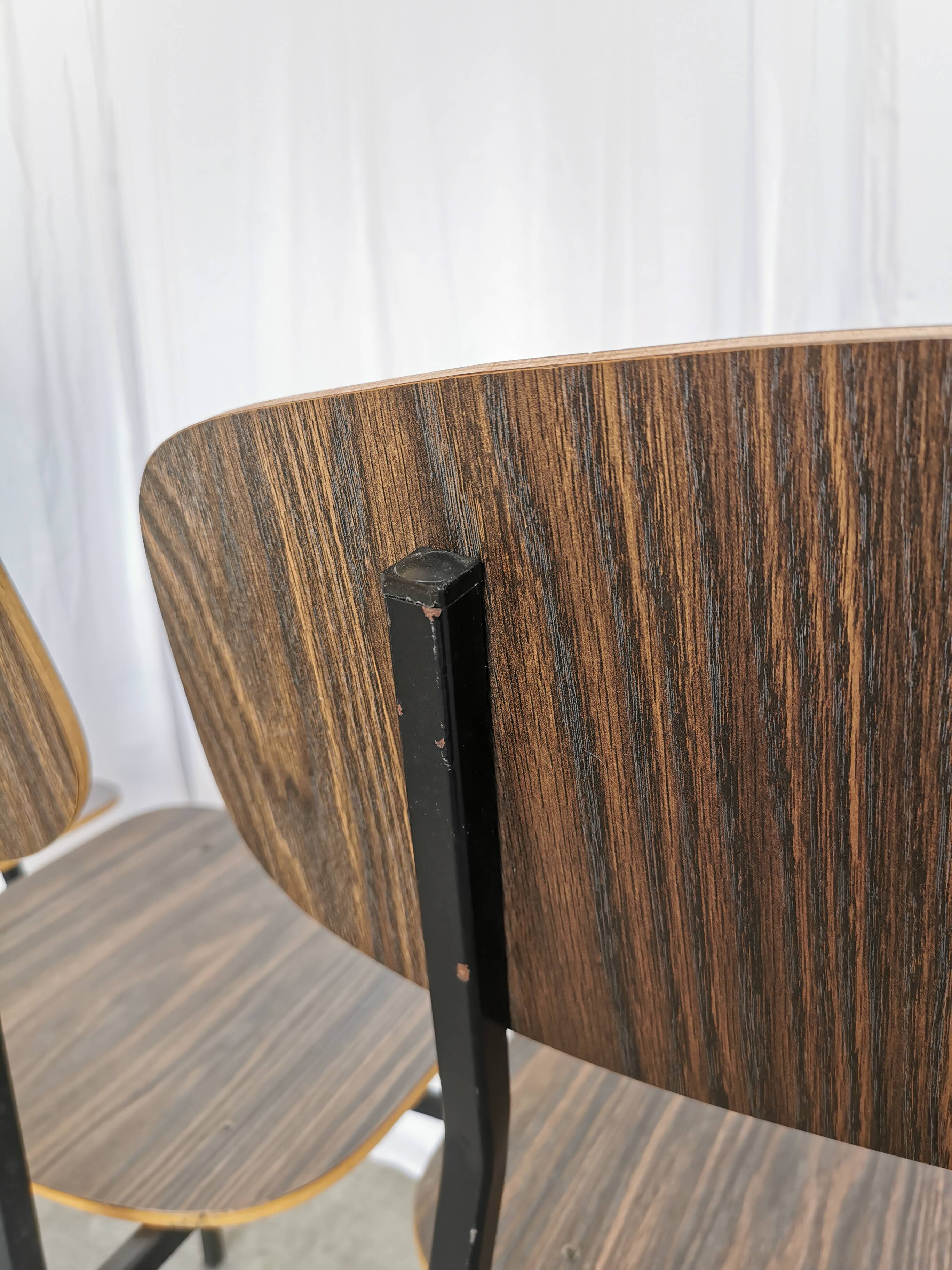 Vintage Industrial School Chairs - STOL Kamnik - 70s Yugoslavia - Set of 4