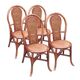 Ensemble de 4 chaises de bistrot terrasse en rotin et cannage