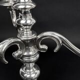 Pair of chrysalia silver metal 3-light candlestick holders
