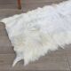 Tapis en peau vintage blanc - 60 x 125cm