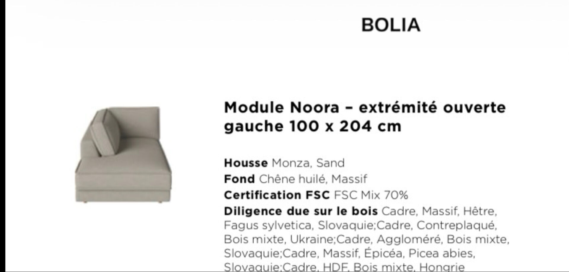 Canapé modulaire bolia