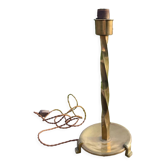 Vintage tripod lamp foot twisted brass