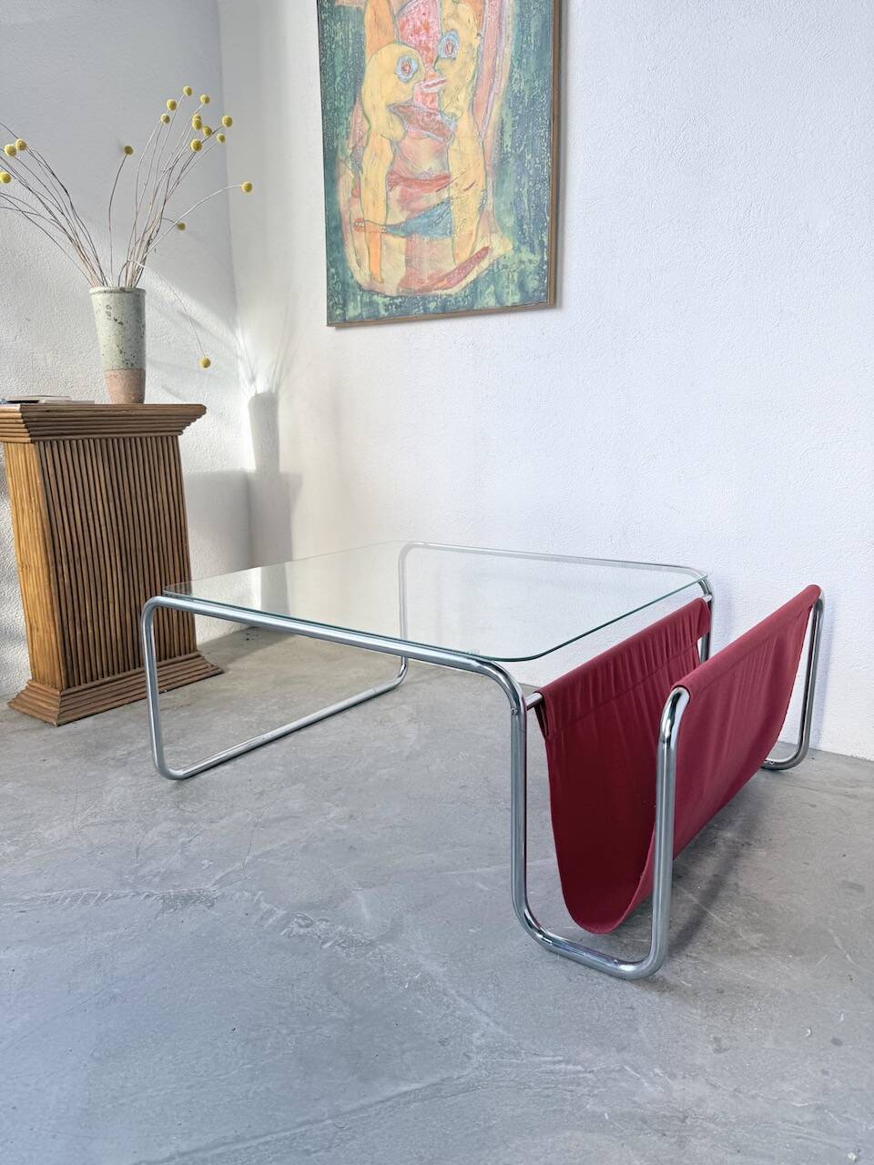 Table basse moderniste Bauhaus en acier tubulaire