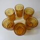 6 verres asymétriques en verre ambre