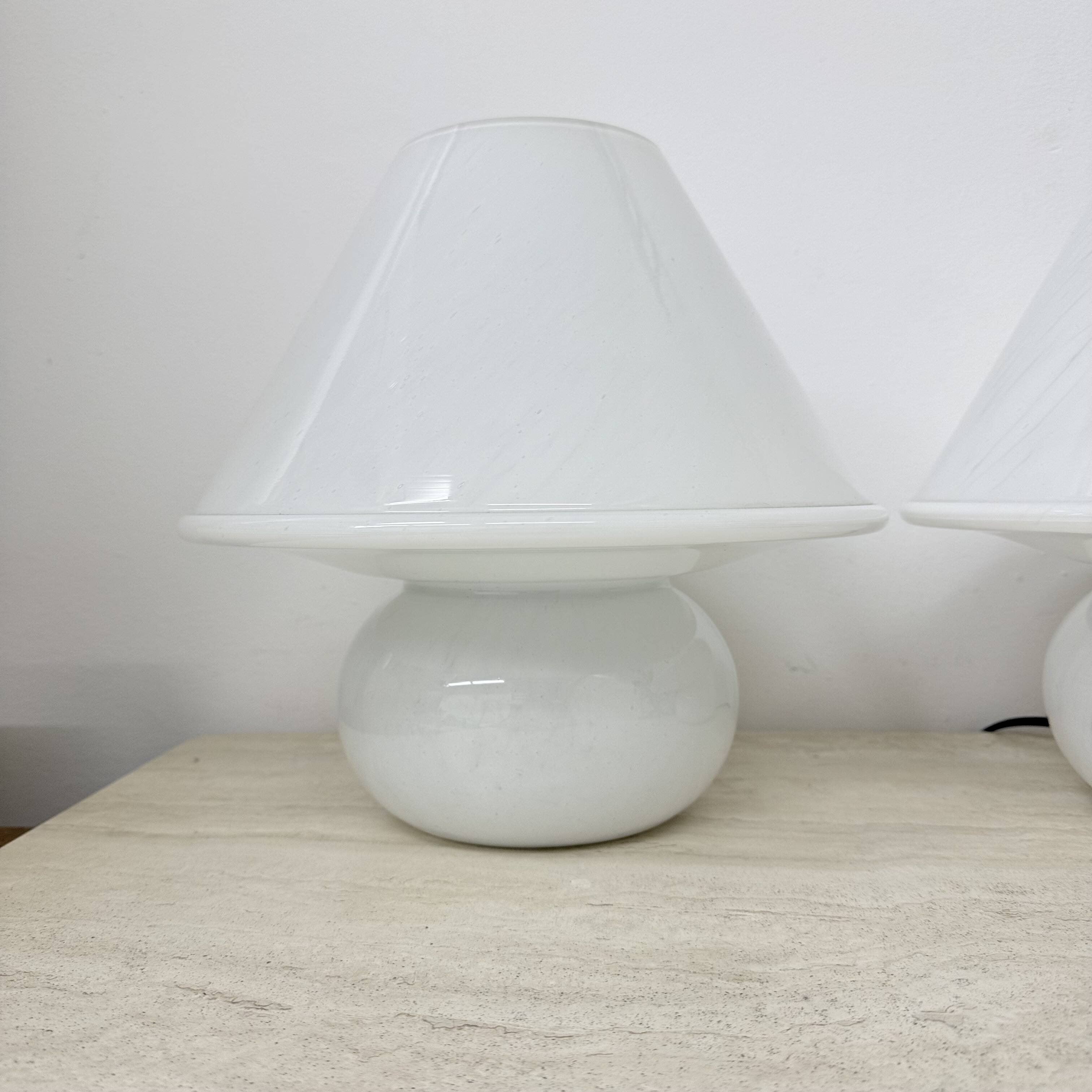 Limburg Glashütte glass table lamp mushroom , 1970’s