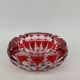 Magnificent crystal ashtray from Lorraine, ruby colour.