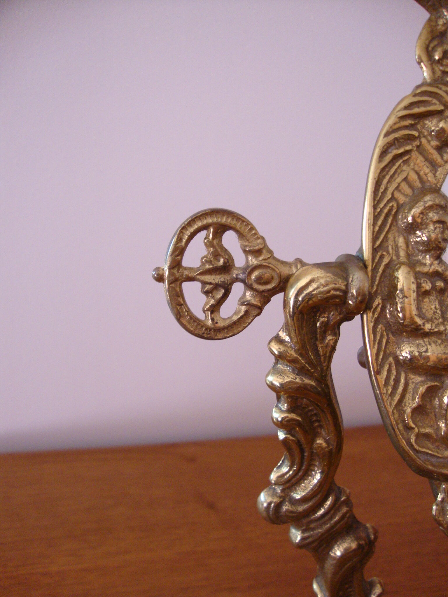 Psyched mirror swivelling bronze gilded gilt 29x34cm